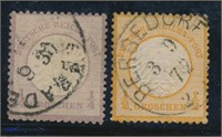 GERMANY #1 & #3a USED FINE-VF