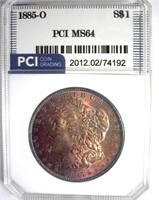 1885-O Morgan PCI MS64 Wonderful Color