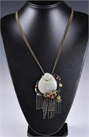 A Duck & Lotus Pendant Necklace
