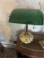 Bankers Green Brass Desk Lamp
