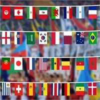 $88  CUP 2022 Flag Bunting 12x18  32 Countries