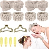 MAOJIA 12PCS Face Wash Headband and Wristband Set