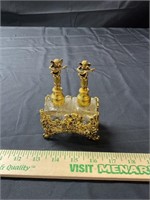 Two Cherub Perfume Bottles in 24KT Gold