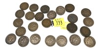 x25- Indian Head cents, mixed dates -x25 cents -