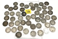x50 Barber dimes, mixed dates -x50 dimes -Sold by