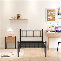 Metal Bed Frame with Headboard and Footboard