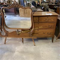 Solid Oak Dresser with Mirror (rotates) see
