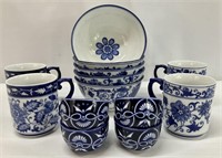 13pc Blue & White Porcelain