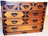 Vintage 8-Drawer Wooden Musical Jewelry Cabinet