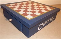 Table Top Wooden Checker Board Game Cabinet