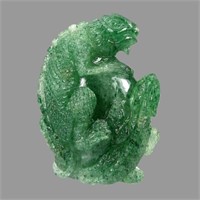 Natural  Aventurine 202 Cts Hand Carved Iguana