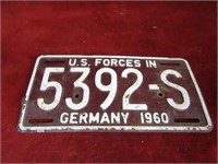 1960 German US Forces license plate.