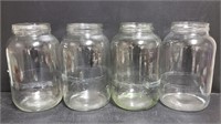 (4) Glass Jars, 10"