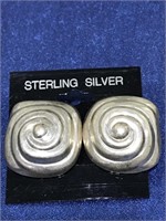 Large sterling silver earrings Mexico 15grams