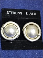 Large sterling silver hoops earrings 15 grams