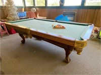 Kasson Claw Foot Billiards Table & Balls