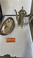 Silver Plate Coffee Pot & Tray