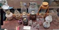 Collection 10 lamps + extra globes kerosene & more