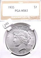 1935 PGA MS 63 PEACE DOLLAR