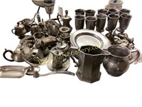 Large Group Assorted Pewter