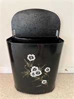 Vtg. Metal Handpainted Hamper