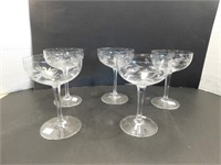 Lot de 5 coupes a champagne vintage cristal