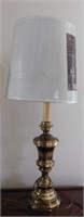 Brass table lamp w/ new shade, 36" tall