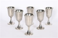 Vintage Web Pewter Water Goblets 6pc