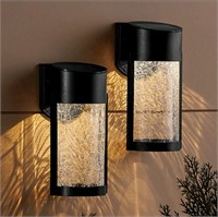 Hampton Bay 2-Light Black Solar LED Outdoor Wall