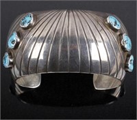 Navajo Sterling & Sleeping Beauty Turquoise Cuff