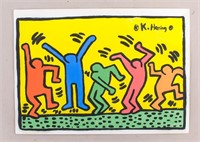 American WC Paper Signed Keith Haring w/ Estate KH