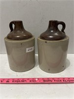 (2) One Gallon Crock Jug