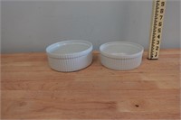 Pillivuyt France White Porcelain Souffle Dishes