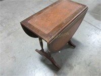 Leather top drop leaf table