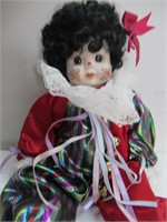Porcelain Red Clown Doll