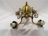 Light Fixture With Five Sockets Made of Brass