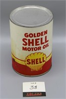 Golden Shell Motor Oil Quart Can