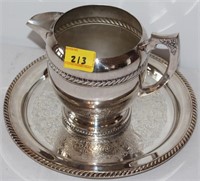 SILVER PLATED 7" WATER PITCHER AND TRAY