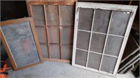 3 Old Windows 1 - 19x32.5x1 5/8", 2 -