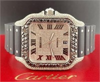 Cartier Santos 8 Ct Diamond Watch 40 MM