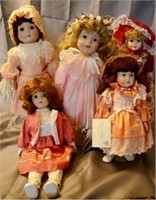 Betty Jane Carter Dolls -Five Porcelain Girl Dolls