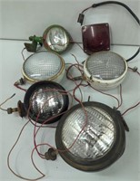 Collection of Vintage Tractor Head Lamps