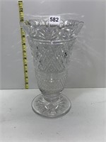 WATERFORD VASE FAN SHAPE ETCHED EDGE HAS SMALL