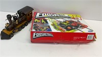 Foosketball game and wooden train- contents as
