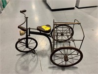 ANTIQUE KIDS MILK BOTTLE DELIVERY TRICYCLE