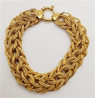 (JL) Gold Over Sterling Silver Braided Bracelet