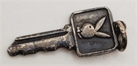 (JL) Sterling Silver Playboy Key Chaim (3/4"