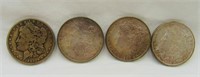 4 Morgan "O" Mint Dollars 1890, 1899, 1900 & 1902