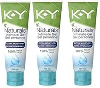 3 x K-Y NATURALS INTIMATE GEL EXTRA MOISTURE