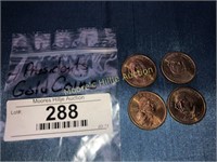 President Gold Dollar Coins (4)